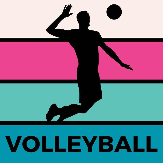 Vector volleyball silhouette sport activity vector graphic