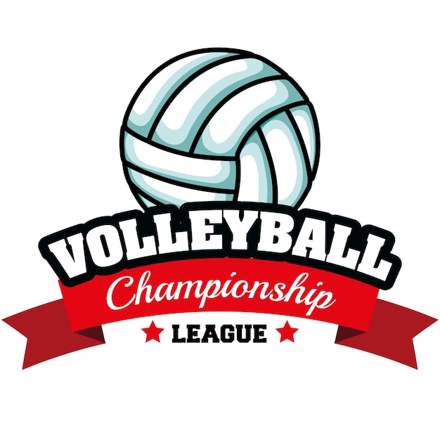 volleyball sport ball emblem vector illustration design