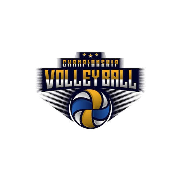 Volleyball sport logo design vector illustration