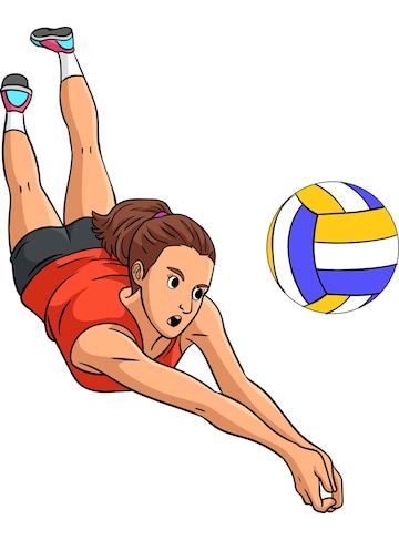 Premium Vector | Volleyball sports cartoon colored clipart