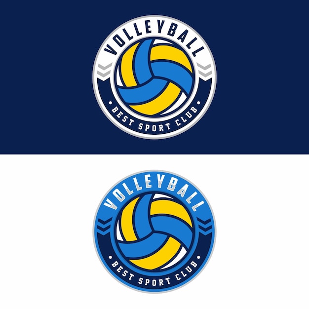 Volleyball team emblem logo design vector illustration