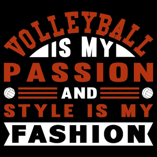 Волейбол типография дизайн футболки