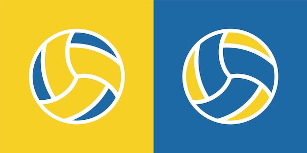 volleyball vector in yellow blue and white