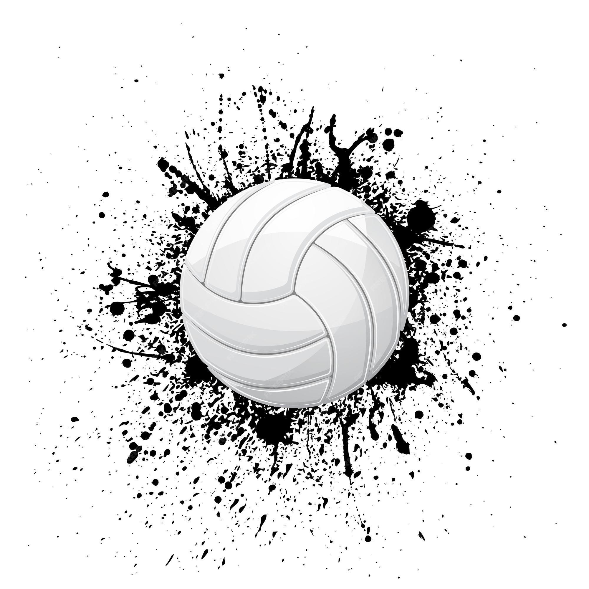 Premium Vector | Volleyball white grunge symbol