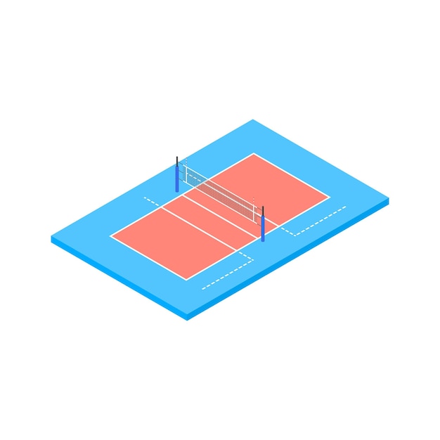 Vector volleybalveld geïsoleerd op witte achtergrond