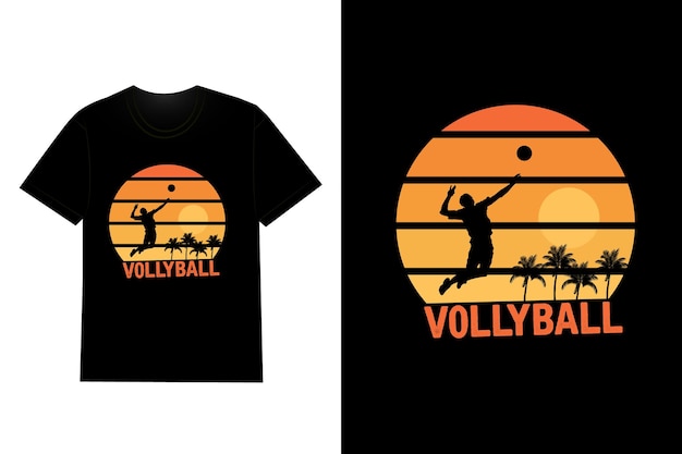 Volly Ball T 셔츠 디자인 레트로 빈티지