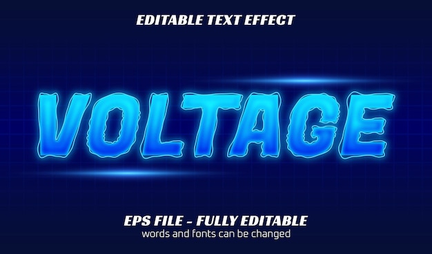 Vector voltage editable text style effect