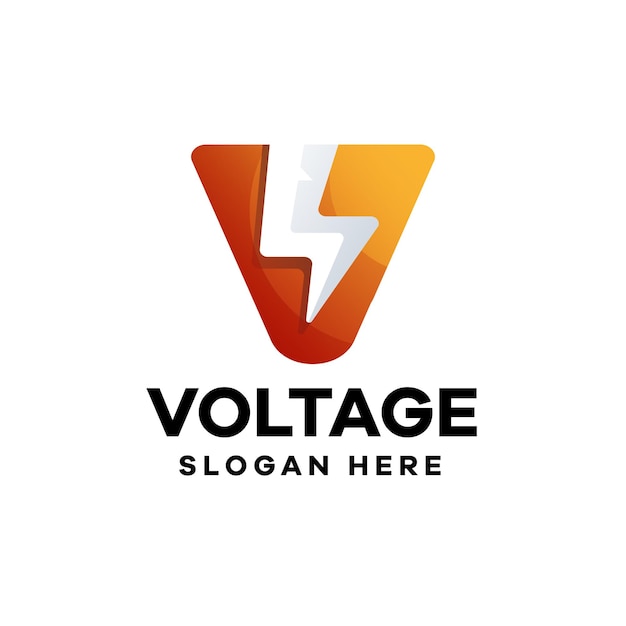 Vector voltage energy gradient logo design