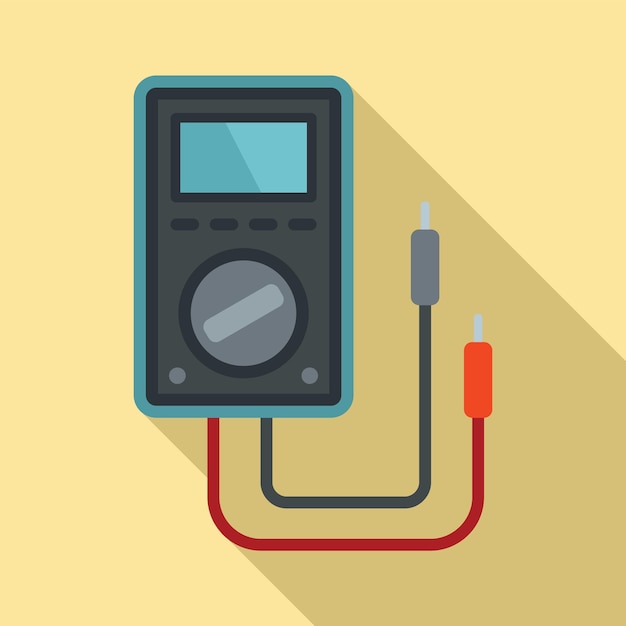 Vector voltage multimeter icon flat illustration of voltage multimeter vector icon for web design