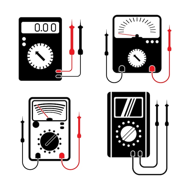 Vettore modello di progettazione dell'illustrazione vettoriale dell'icona del tester di tensione