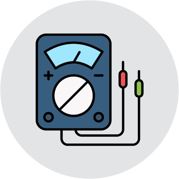 Stile di illustrazione vettoriale del voltmetro