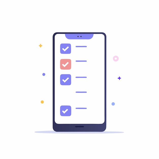 Voltooid teken voor UI Checkmark checklist icoon ui illustratie aanvraagformulier met checkmarks