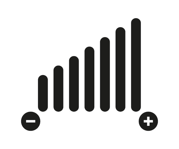 白い背景の音量レベル設定音楽ベクトル アイコン