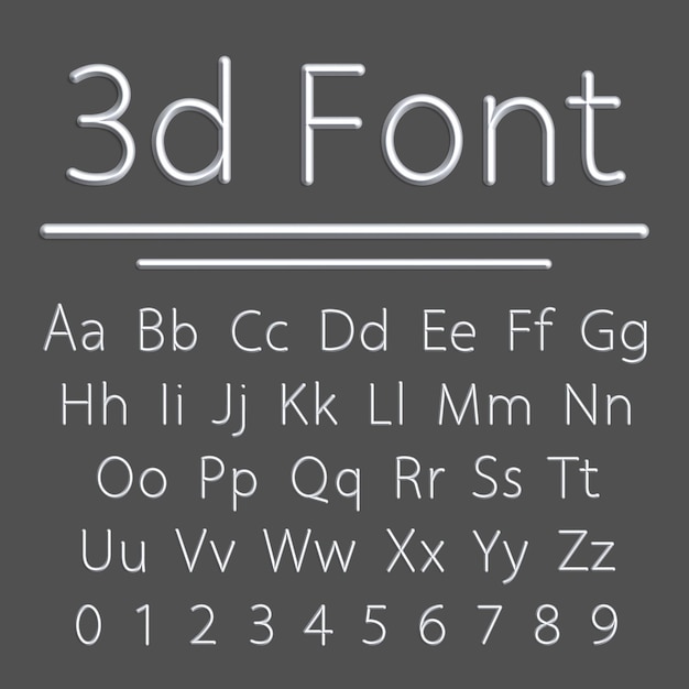 Volumetric 3d Alphabet