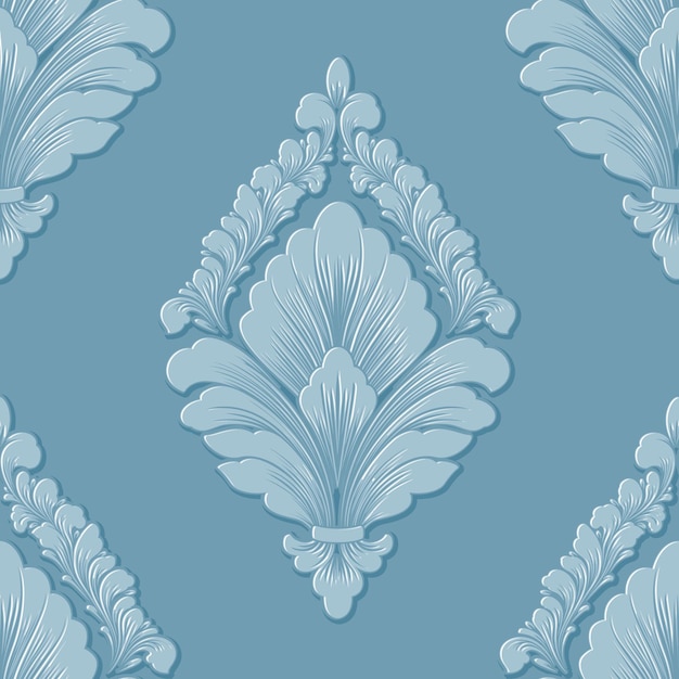 Volumetric damask seamless pattern