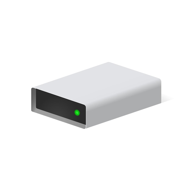 Volumetric hard disk or disk drive or wifi router. 3d Color icon