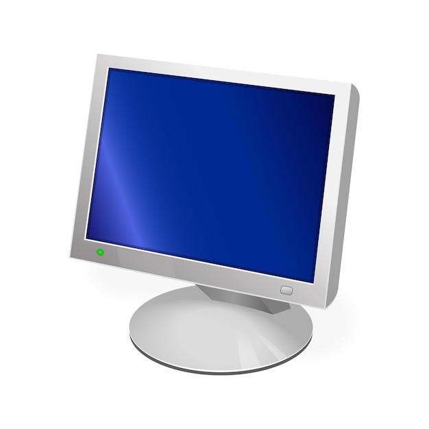 Значок объемного монитора для персонального компьютера или системного блока Цветной значок