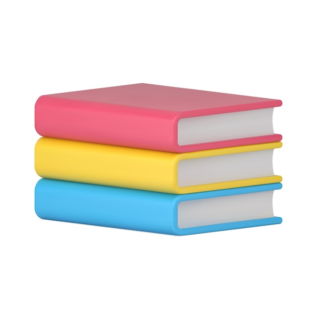 Volumetric stack of books Yellow realistic volume of educational literature