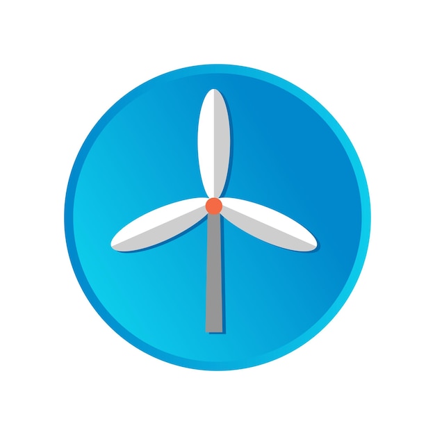 Vector volumetric windmill icon nature conservation reasonable energy consumption