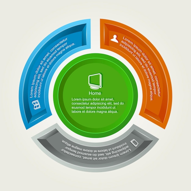 Volumetrische cirkel infographic