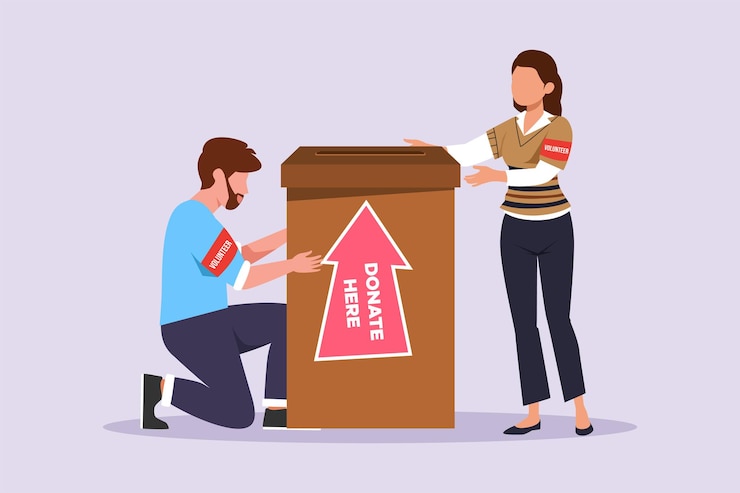 वेक्टर volunteer activity concept colored flat vector illustration isolated