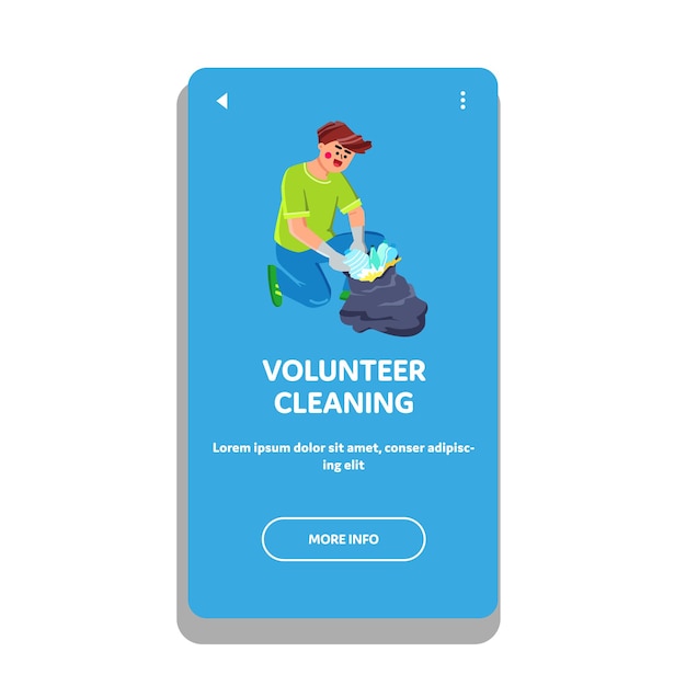 Volunteer cleaning vector