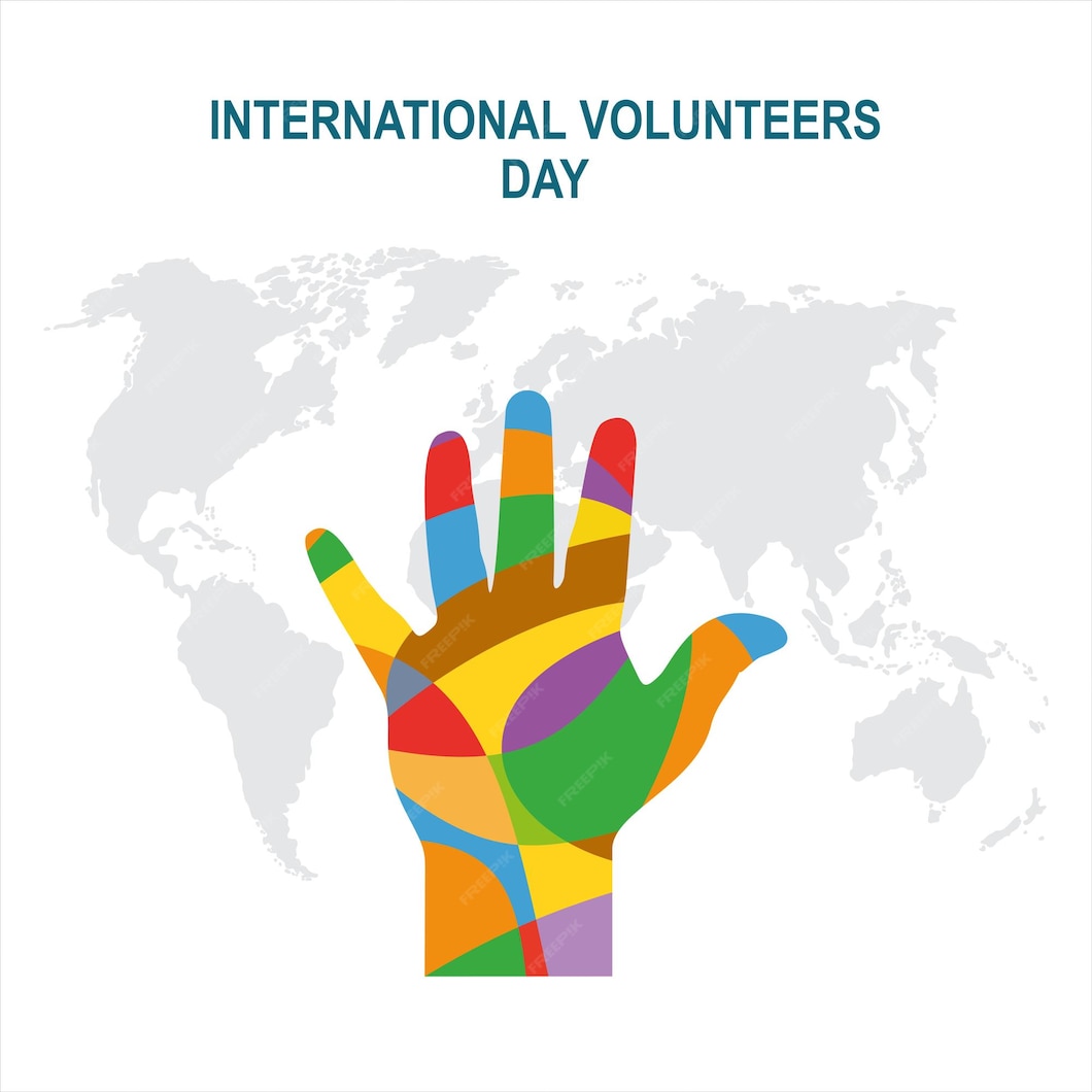 Premium Vector Volunteer day vector illustration. Suitable for card