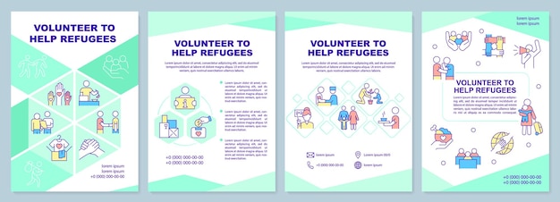 Volunteer to help refugees brochure template