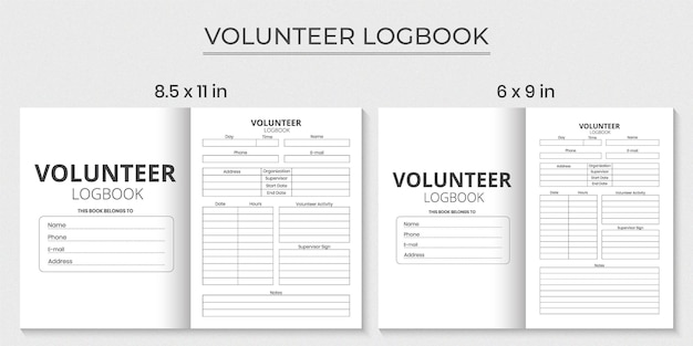 Volunteer Log Book Design