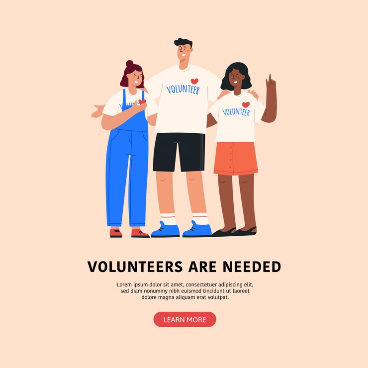 Vector volunteer vector flat illustration.