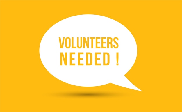 Volunteers needed speech bubble vector illustration communication speech bubble volunteers needed