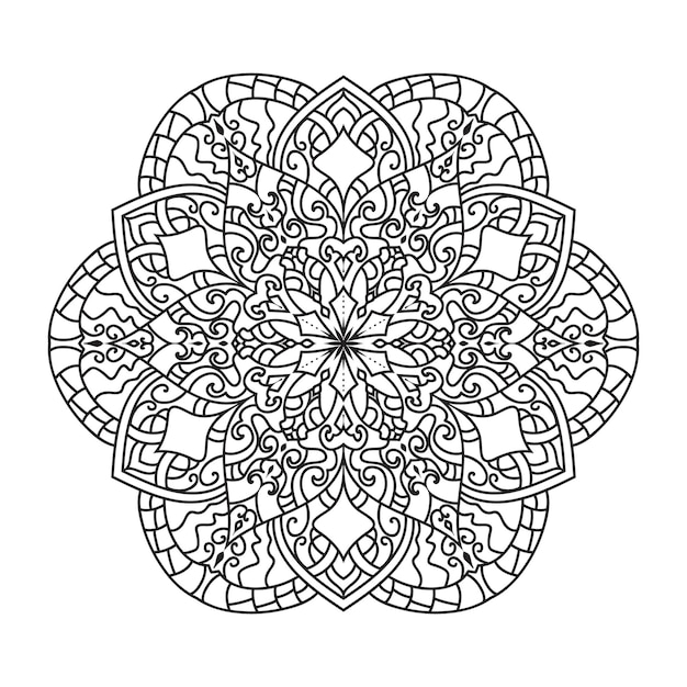 Volwassen kleurplaat Mandala.Antistress Kleurplaat Mandala.Hand getekende illustratie vector