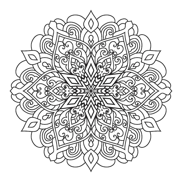 Volwassen kleurplaat mandala.hand getekende illustratie.ornament ontwerp voor kleurplaat