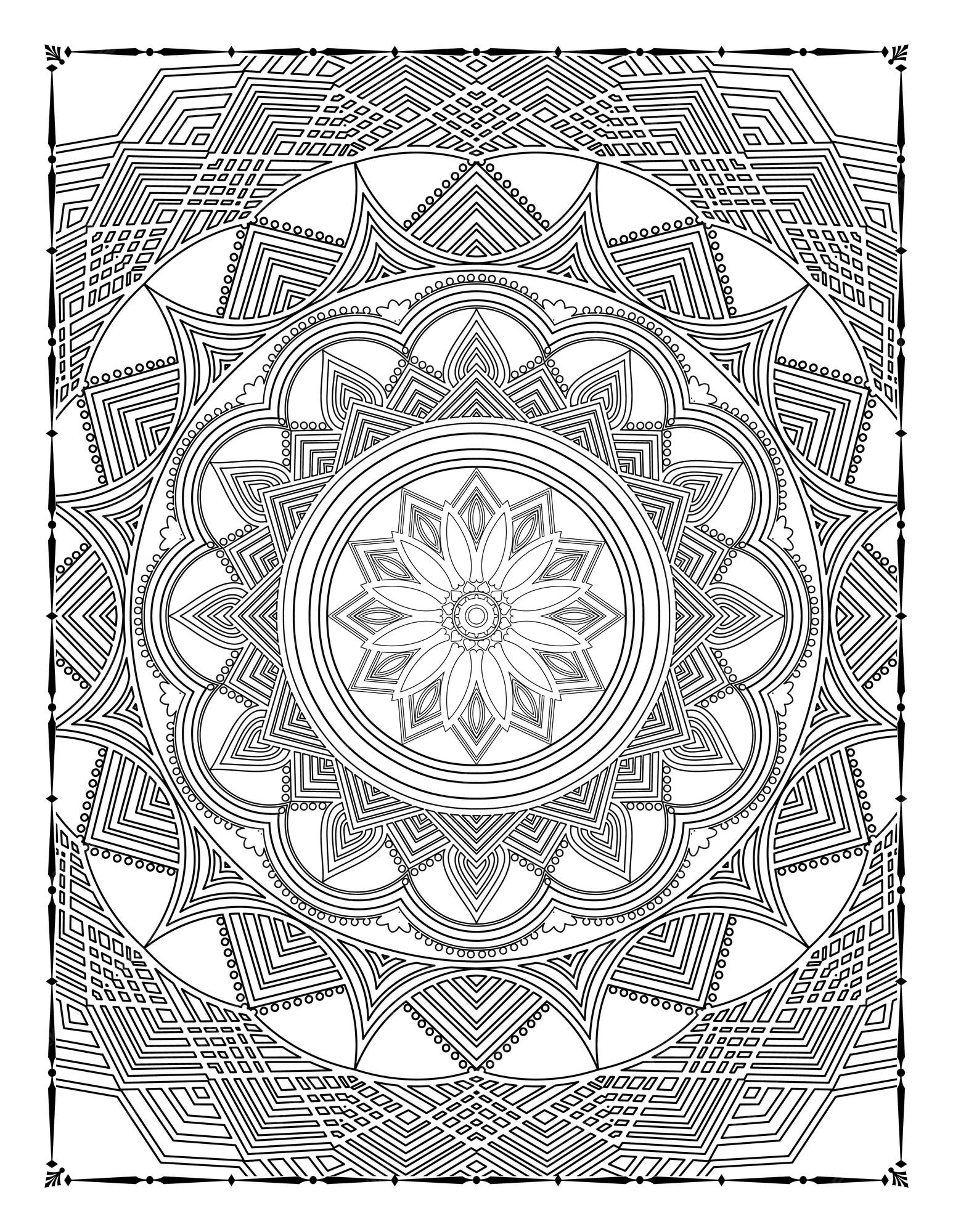 Volwassen mandala kleurplaat kdp interieur. mandala kleurplaat