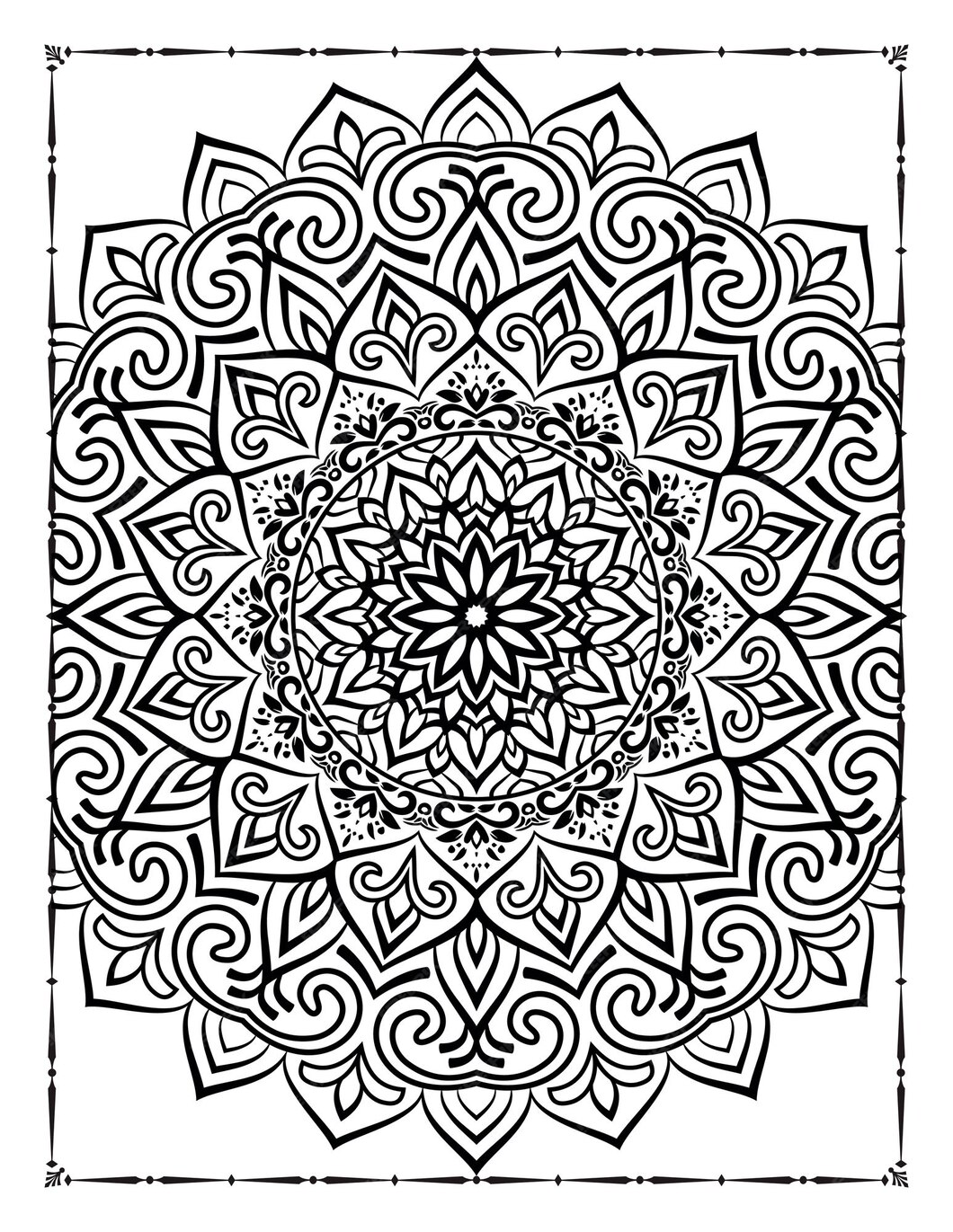 Volwassen mandala kleurplaat kdp interieur. mandala kleurplaat