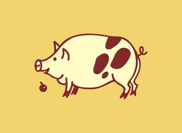 Volwassen vet varken wild zwijn vectorillustratie