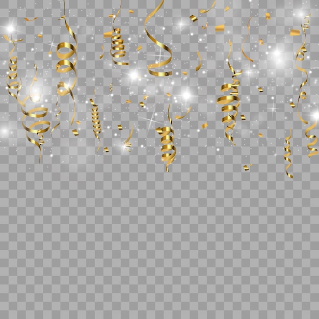 vonken en gouden sterren glitter speciaal lichteffect Vector schittert op transparante achtergrond