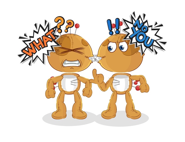 Voodoo doll arguing each other cartoon vector