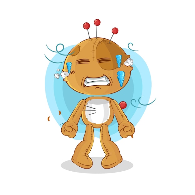voodoo doll cold illustration character vector