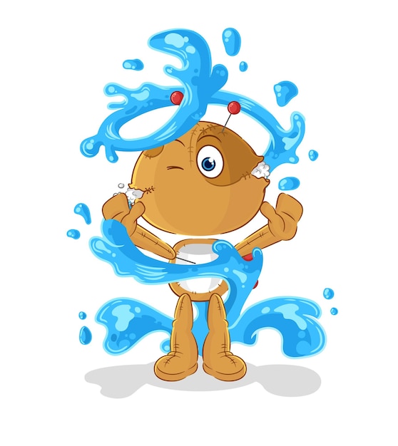 Voodoo doll fresh with water mascot cartoon vector