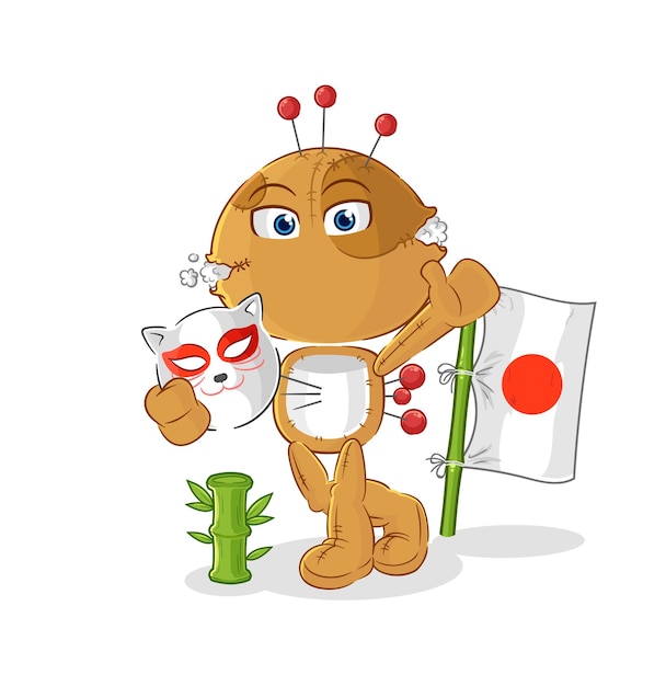voodoo doll japanese fox character cartoon mascot