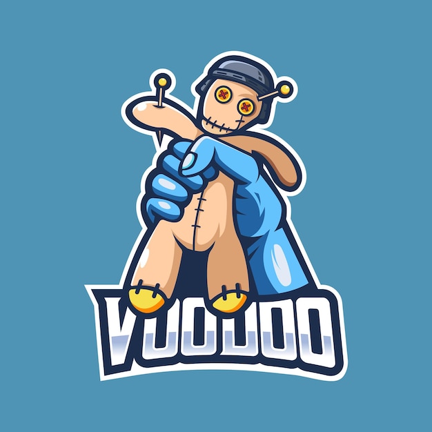 Voodoo doll mascotte logo design vettore