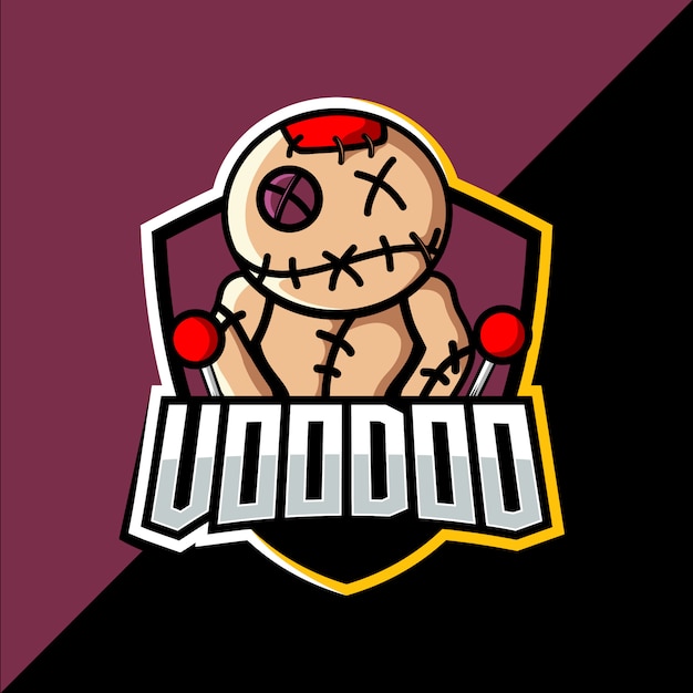 Дизайн логотипа талисмана voodoo esport