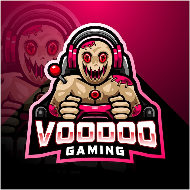 Vector voodoo gaming esport mascotte logo