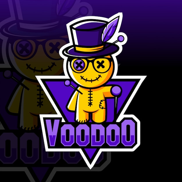 Vettore logo voodoo mascot esport