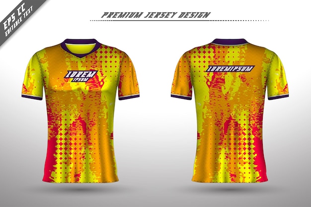 Voor-achter t-shirtontwerp sportontwerp voor racefietsen gaming jersey vector