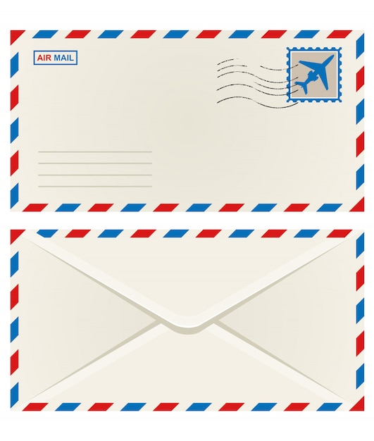Vector voor- en achterkant van een luchtpost-envelop