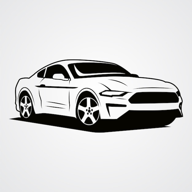 Voor Mustang Vector Sportwagen Silhouet: