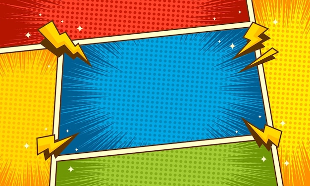 Voorbeeld van de achtergrond van een stripboek