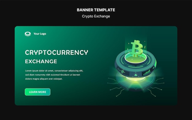 Vector voorbeeld van een banner voor de handel in cryptovaluta